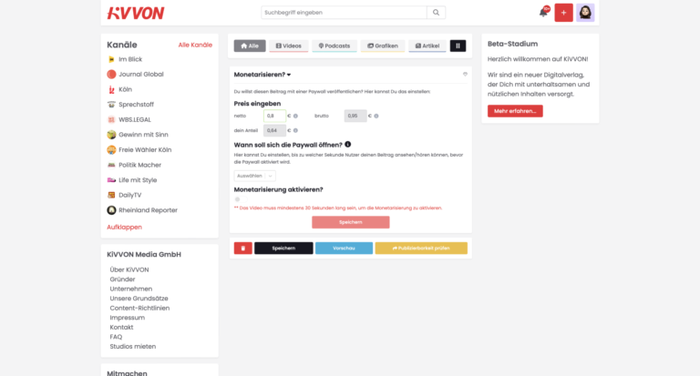 KiVVON: Der Game-Changer für Content-Creators