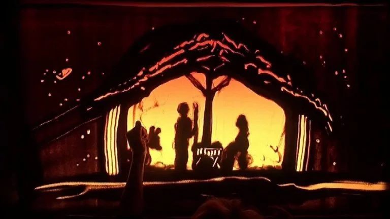 Weihnachtsgeschichte als Sandpainting
